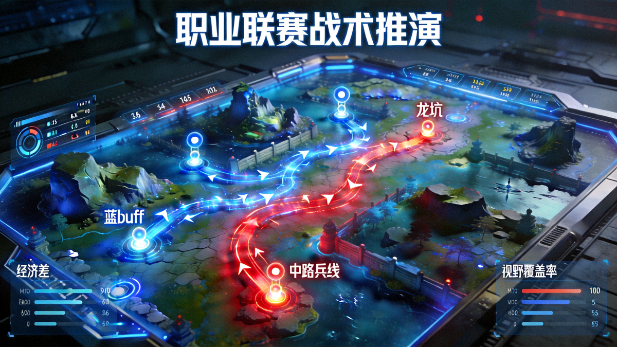 职业联赛战术沙盘推演与地图资源控制路线动态演示画面